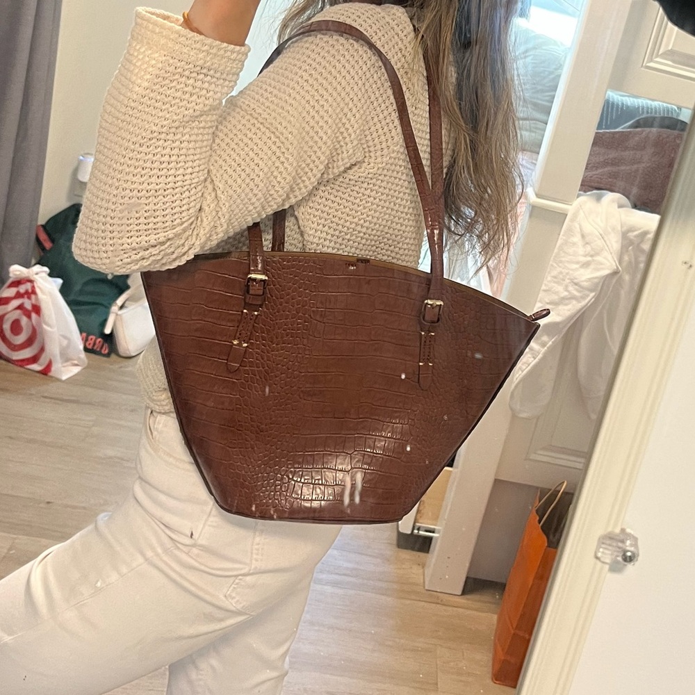 Zara Brown Leather Shoulder Purse